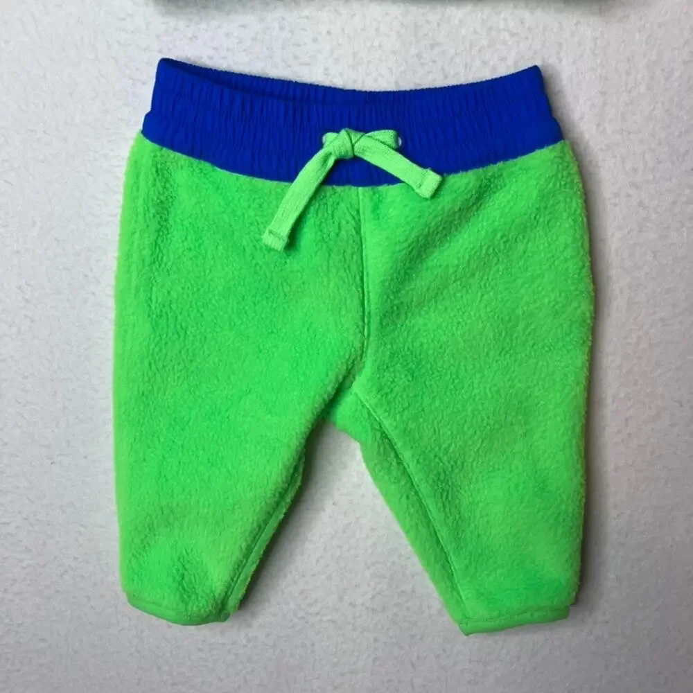 Gap Arctic Fleece Outfit 0-3m Neon Green Sweater Pants Set